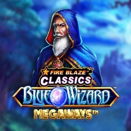 Fire Blaze Blue Wizard Megaways logo by Rarestone Gaming Beef Casino